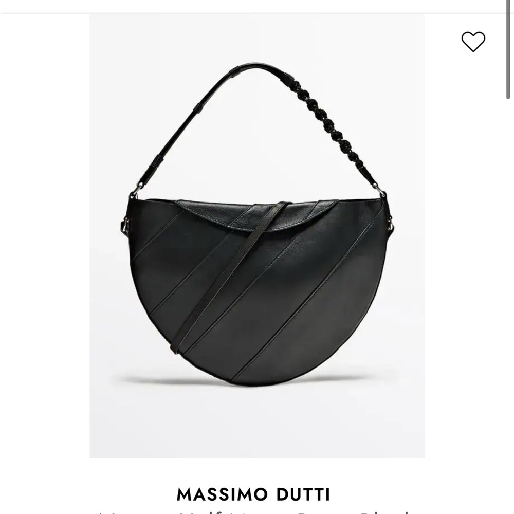 Massimo Dutti Sleek Black Shoulder Bag